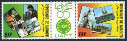 Djibouti C213-C214a/label,MNH.Michel 445-446.PHILEXAFRICA-1985.Telecommunication - Gibuti (1977-...)