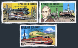 Djibouti 525-527,MNH.Michel 300-302. Locomotives 1981.Stephenson. - Gibuti (1977-...)