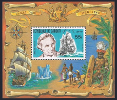 Djibouti 519a, 520a Deluxe, MNH. Mi Bl.27A-28A. Captain James Cook, Endeavor,Map - Gibuti (1977-...)