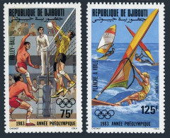 Djibouti C175-C176, MNH. Mi 361-362. Pre-Olympics Los Angeles-1984. Volleyball, - Dschibuti (1977-...)