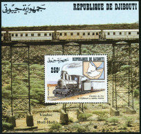 Djibouti 695 Sheet, MNH. Mi Bl.147. Djibouti-Ethiopia Railroad, 1992. Train, Map - Dschibuti (1977-...)