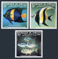 Djibouti 521-523, MNH. Michel 296-298. Angel Fish, Moorish Idol, Scad. 1981. - Djibouti (1977-...)