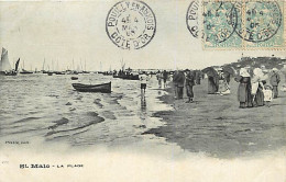 35 - Saint Malo - La Plage - Animée - Scènes De Plage - Oblitération Ronde De 1905 - CPA - Voir Scans Recto-Verso - Saint Malo