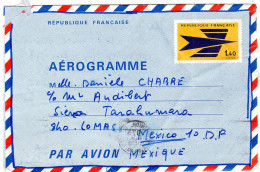 AEROGRAMME  1,40 F Envoyée à MEXICO - Aerogramas