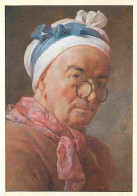 Art - Peinture - Jean-Baptiste-Siméon Chardin - Autoportrait Aux Bésicles - Description De L'oeuvre Au Dos - Carte Neuve - Paintings