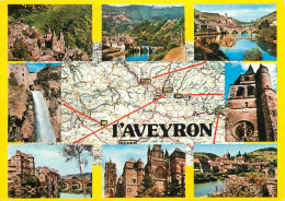12 - Aveyron - Multivues - Carte Géographique Michelin - CPM - Voir Scans Recto-Verso - Autres & Non Classés
