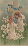 ENGEL WEIHNACHTSFERIEN Vintage Antike Alte Ansichtskarte Postkarte CPA #PAG697.A - Angels