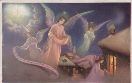 ANGELO Buon Anno Natale Vintage Cartolina CPA #PAG640.A - Angels