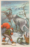PÈRE NOËL Bonne Année Noël GNOME Vintage Carte Postale CPSMPF #PKG522.A - Santa Claus