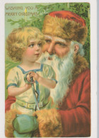 BABBO NATALE Buon Anno Natale Vintage Cartolina CPSMPF #PKG341.A - Santa Claus