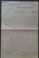 Authentique Ancien  PV Contravention Gendarmerie Nationale 1893 - Polizei