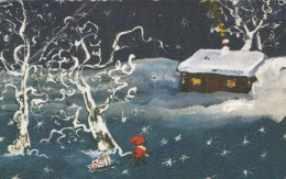 PÈRE NOËL Bonne Année Noël GNOME Vintage Carte Postale CPSMPF #PKD998.A - Santa Claus