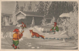 WEIHNACHTSMANN SANTA CLAUS Neujahr Weihnachten GNOME Vintage Ansichtskarte Postkarte CPA #PKE025.A - Santa Claus