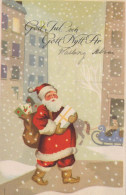 BABBO NATALE Buon Anno Natale GNOME Vintage Cartolina CPSMPF #PKD942.A - Santa Claus