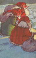 PÈRE NOËL Bonne Année Noël GNOME Vintage Carte Postale CPSMPF #PKD588.A - Santa Claus