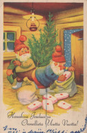 WEIHNACHTSMANN SANTA CLAUS Neujahr Weihnachten GNOME Vintage Ansichtskarte Postkarte CPSMPF #PKD369.A - Santa Claus