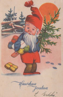 PÈRE NOËL Bonne Année Noël GNOME Vintage Carte Postale CPSMPF #PKD288.A - Santa Claus