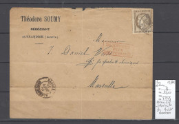France - Alexandrie - Egypte -Marseille Par Le Paquebot Niemen - Griffe Paquebot De La Mediterranée -1876 - Maritieme Post