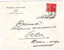 1931  "  Charles FRUCHIER Avocat à DIGNE "  T P  Expo Colonial 50c  Envoyée à DIGNE - Brieven En Documenten