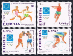 Ethiopia 1674-1677,MNH. Olympics Athens-2004. Track,Hammer Throw,Boxing,Cycling. - Äthiopien