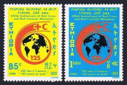 Ethiopia 1206-1207, MNH. Michel 1288-1289. Red Cross And Red Crescent, 125,1988. - Ethiopia