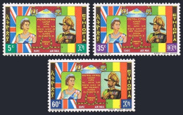 Ethiopia C86-C88, MNH. Mi 492-494. Visit Of Queen Elizabeth II, 1965. Emperor. - Äthiopien