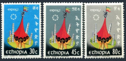 Ethiopia 470-472, MNH. Michel 549-551. EXPO Montreal-1967. Pavilion, Column. - Ethiopie