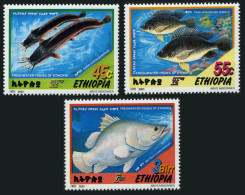 Ethiopia 1572-1574, MNH. Freshwater Fish 2001. Catfish, Tilapia, Nile Perch. - Ethiopia