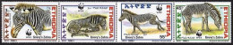 Ethiopia 1533 Ad Strip, MNH. WWF 2001. Grevy's Zebra. - Ethiopie