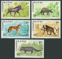 Ethiopia 731-735, MNH. Mi 817-821. Wild Animals 1975. Warthog, Aardvark, Civet. - Etiopía