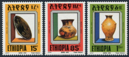 Ethiopia 1335-1337, MNH. Michel 1417-1419. Pottery 1992. Cover, Jug, Tall Jar. - Ethiopia