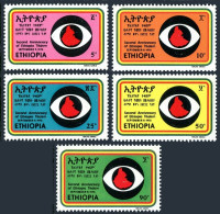 Ethiopia 784-788, MNH. Michel 870-874. Revolution, 2nd Ann. 1976. Eye And Map. - Etiopía