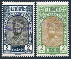 Ethiopia 177V,179V Handstamped, MNH. Michel 118V, 120V. Prince Tafari, 1928. - Ethiopië