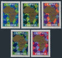 Ethiopia 827-831,MNH.Michel 913-917. Map Of Africa,Trans-East Highway,1977. - Etiopía