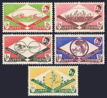 Ethiopia 378-382, MNH. Mi 417-421. Soccer Cup 1962. Cycling,Hockey, Abebe Bikila - Etiopía