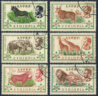 Ethiopia 369-374,CTO.Mi 408-413. Ass, Eland, Elephant, Giraffe, Beisa, Lion,1961 - Etiopía