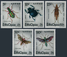 Ethiopia 854-858, MNH. Michel 940-944. Insects 1977. Cicindela Petitii, - Ethiopië