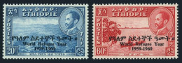 Ethiopia 355-356, MNH. Mi 389-390. World Refugee Year 1960. Aiba, Lake Tana. - Ethiopie