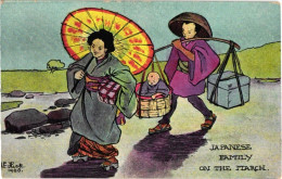 TRADITIONS JAPONAISES  . JAPANESE FAMILY ON THE MARCH .  LE HICK 1906 - Collezioni E Lotti