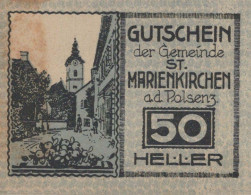 50 HELLER SANKT MARIENKIRCHEN AN DER POLSENZ Oberösterreich Österreich #PJ240 - [11] Local Banknote Issues