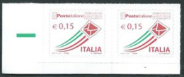 Italia 2015; Posta Italiana Da € 0,15. Coppia Con Angolo Inferiore Sinistro. - 2011-20: Mint/hinged