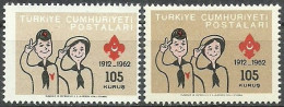 Turkey; 1962 50th Anniv. Of Turkish Scout Movement 105 K. "Color Tone Variety" - Unused Stamps