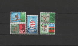 Belgium 1968 Olympic Games Mexico, Weightlifting, Cycling, Gymnastics, Sailing Etc. Set Of 5 MNH - Sommer 1968: Mexico