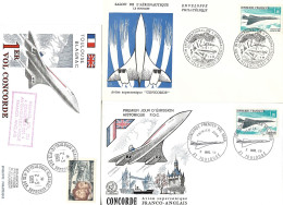 France Théme Concorde Lot De 3 Enveloppes . Marcophilie - Concorde