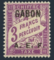 Gabon J11, Hinged. Michel P11. Due Stamps 1928. French Due Stamp Overprinted. - Gabon (1960-...)