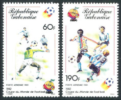 Gabon C243-C244, MNH. Michel . World Soccer Cup Spain-1982. - Gabon (1960-...)