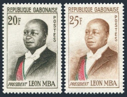 Gabon 161-162, MNH. Michel 168-169. President Leon Mba, 1962. - Gabon (1960-...)