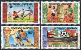 Gabon C283-C286,MNH.Mi 972-975. World Soccer Cup Mexico-1986.Winners Overprinted - Gabon (1960-...)