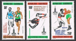 Gabon C238-C240,C240a Sheet,MNH.Mi 746-748,Bl.40. Olympics Moscow-1980.Winners. - Gabun (1960-...)