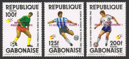 Gabon 516-518,518a,MNH.Mi 833-35,Bl48.World Soccer Cup Spain-1982.Semi-finalists - Gabon (1960-...)